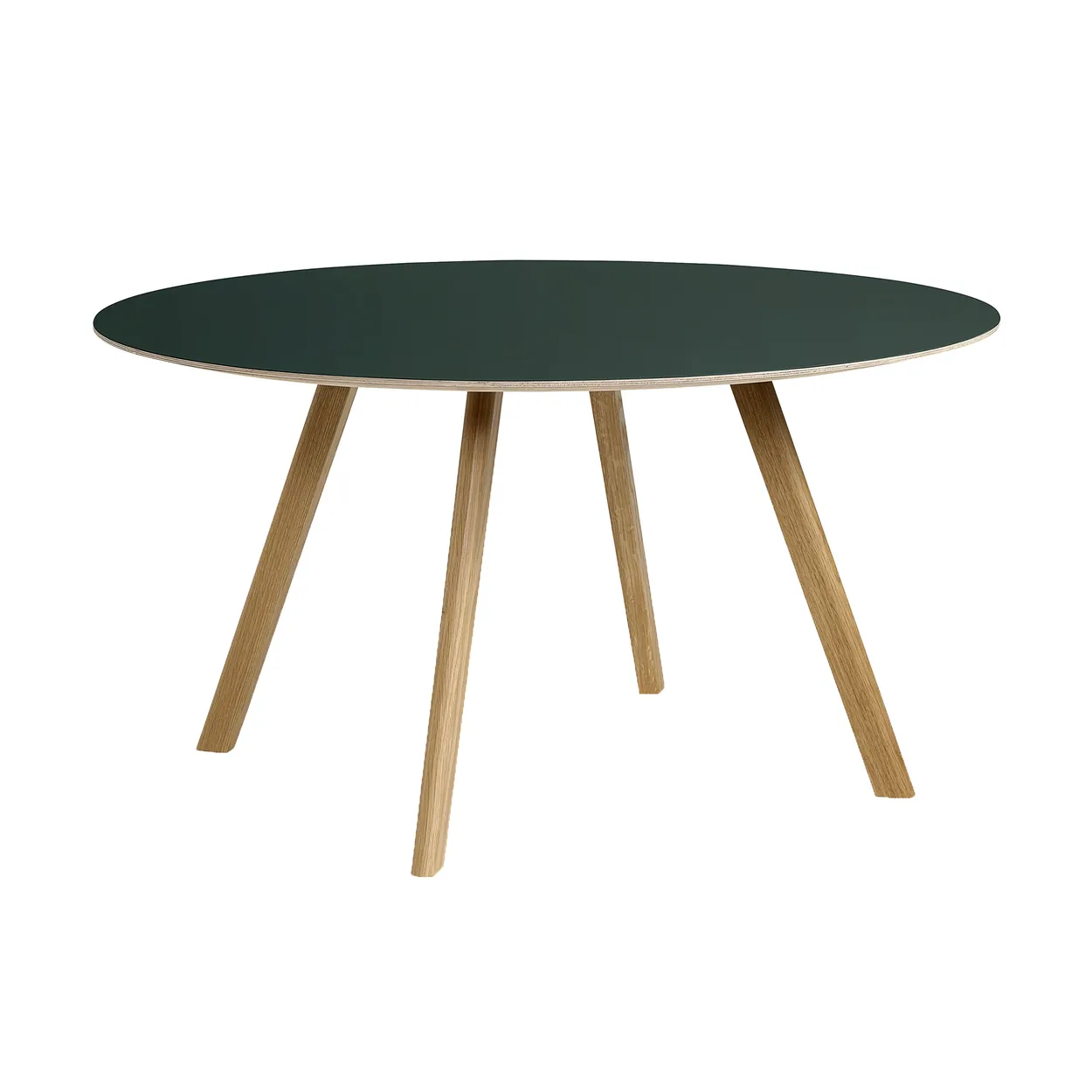 HAY CPH25 2.0 matbord 140 cm Green linoleum-lacquered oak