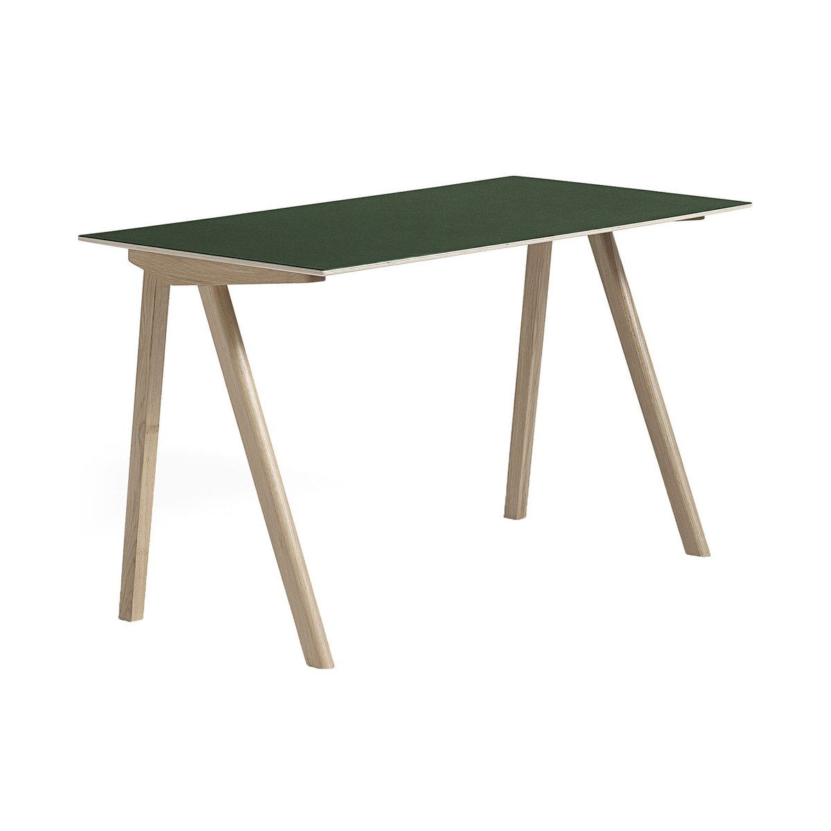 HAY CPH90 2.0 skrivbord 65x130 cm Green linoleum-lacquered oak