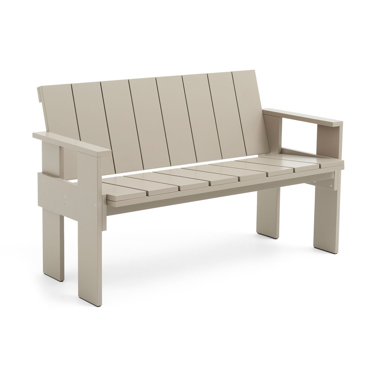 HAY Crate Dining Bench bänk lackad furu London fog | Skandinavisk Design | Trädgårdsbänkar | Grå