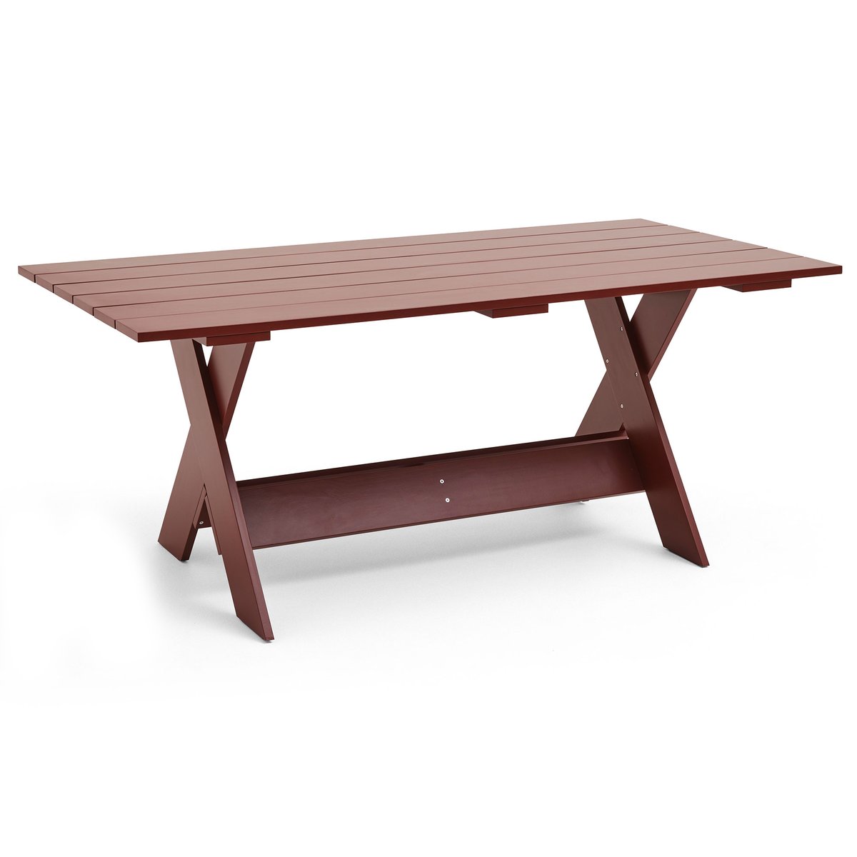 HAY Crate Dining Table bord 180x89,5 cm lackad furu iron red