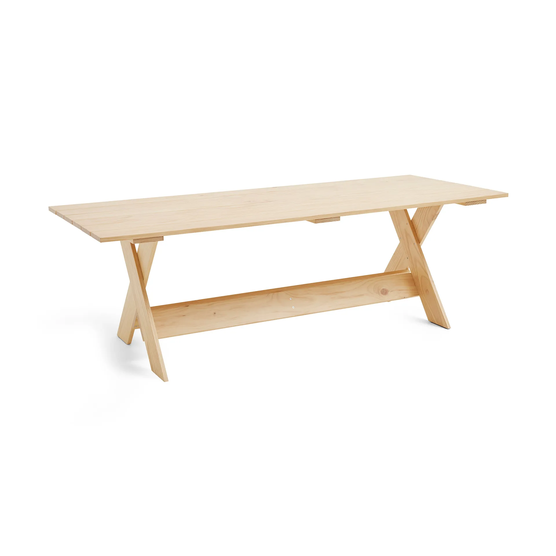 Crate Dining Table bord 230x89,5 cm lackad furu, Klar HAY