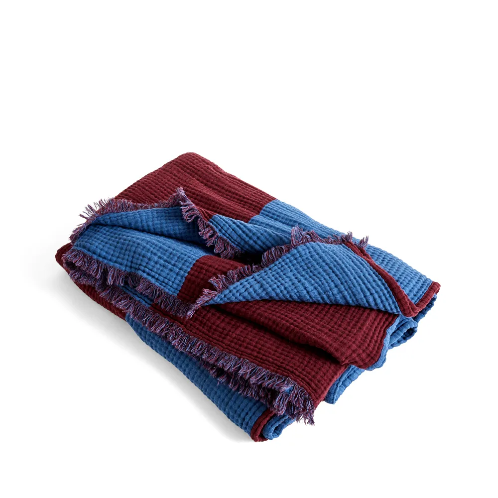 Crinkle Stripe pläd, burgundy HAY