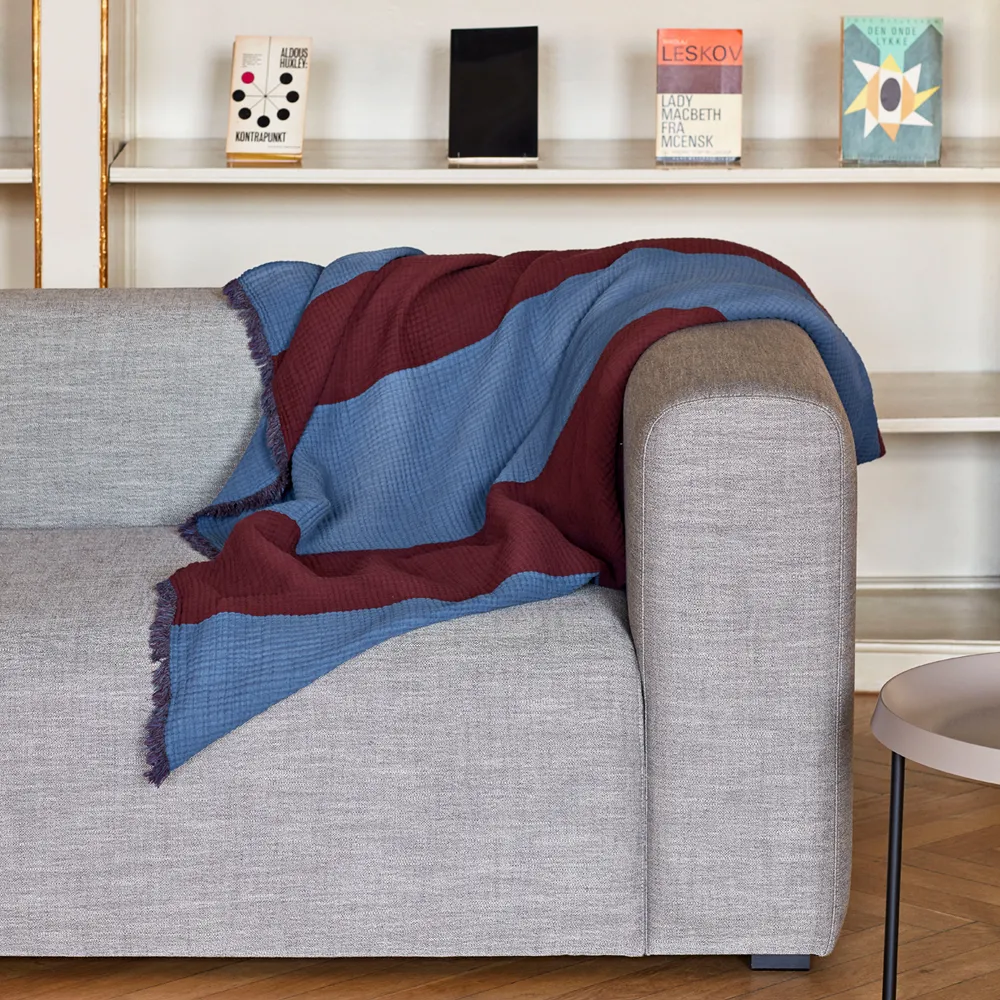 Crinkle Stripe pläd, burgundy HAY