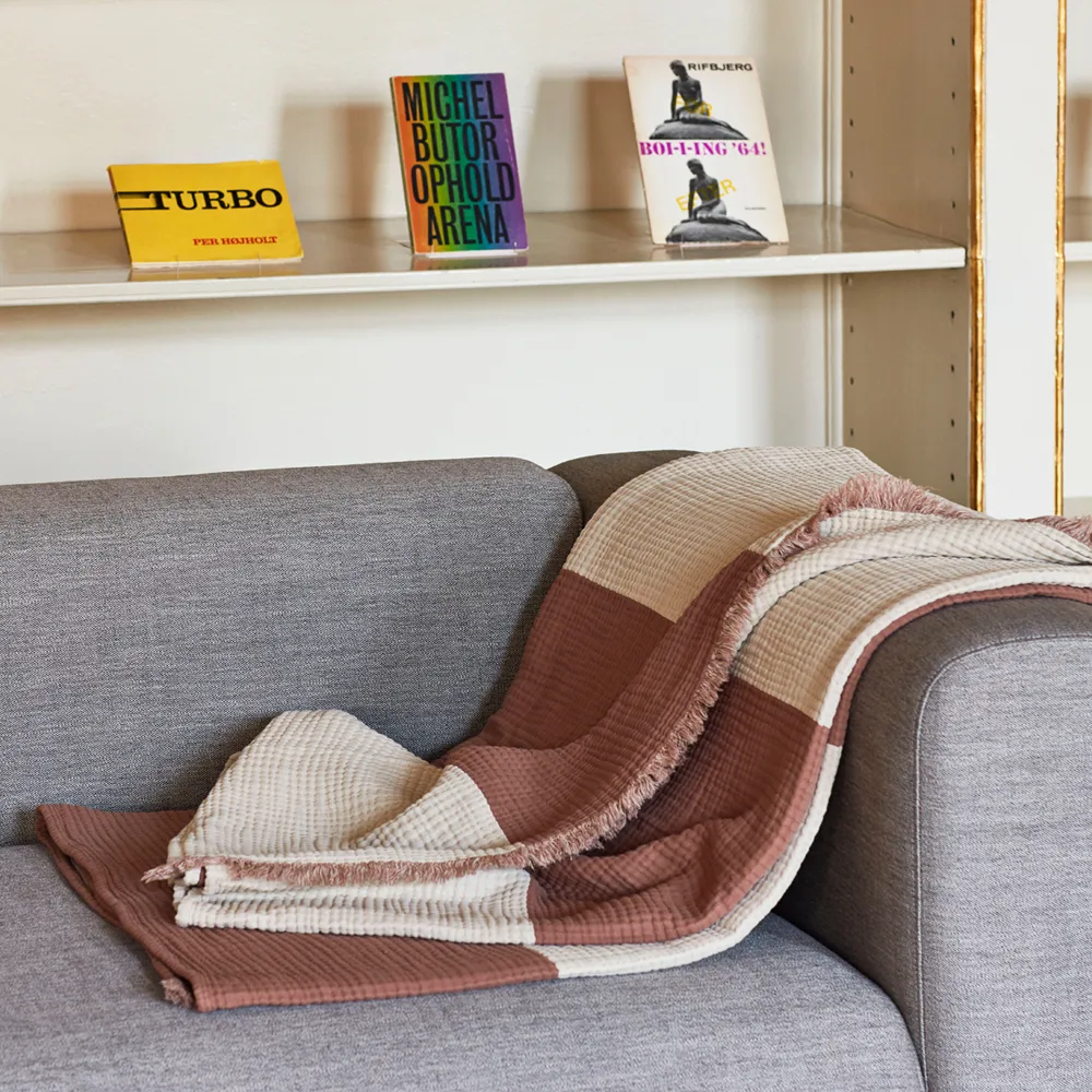 Crinkle Stripe pläd, burgundy HAY