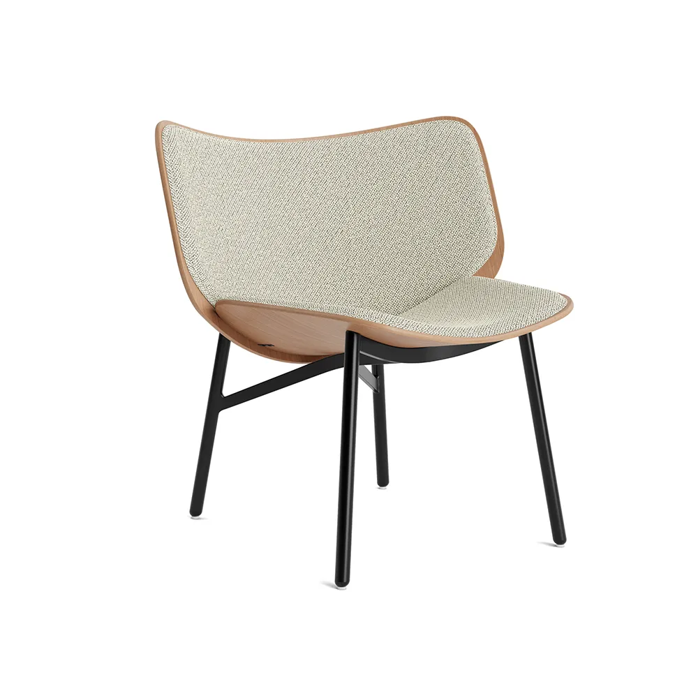 Dapper loungefåtölj, Coda 100 white-ek-svart stativ HAY