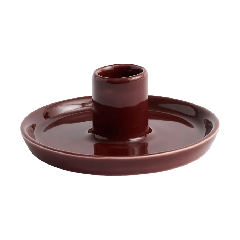 Disc ljusstake, Chestnut brown, small, Ø10x4,8 cm HAY