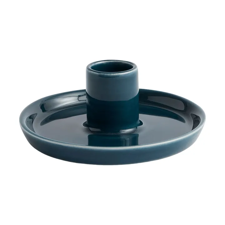 Disc ljusstake - Dark teal, small, Ø10x4,8 cm - HAY