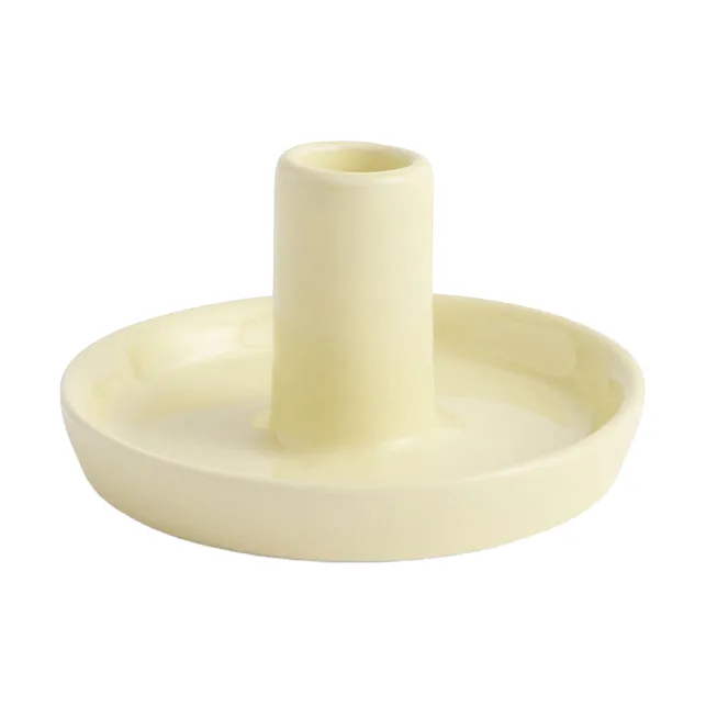 Disc ljusstake, Lime white, Ø7x4 cm HAY