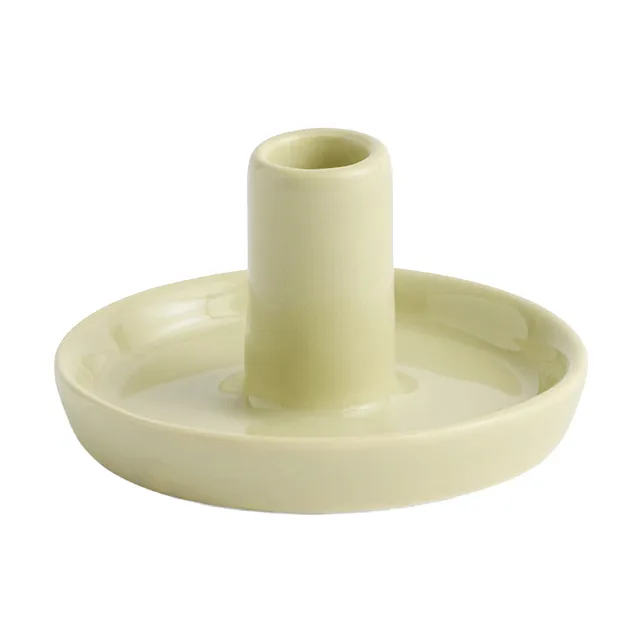 Disc ljusstake - Soft pistachio, Ø7x4 cm - HAY