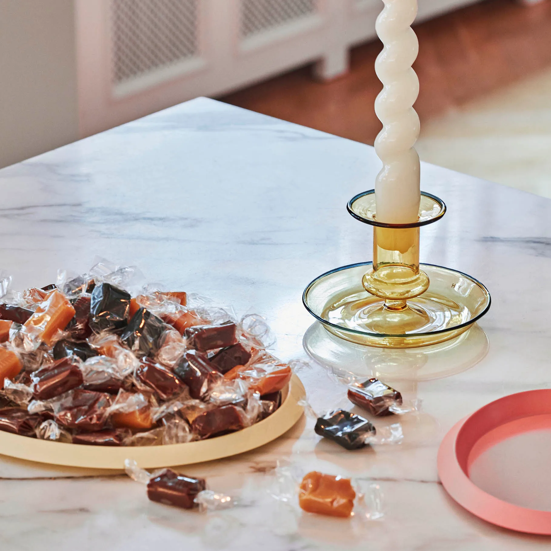 Flare ljusstake, Yellow HAY