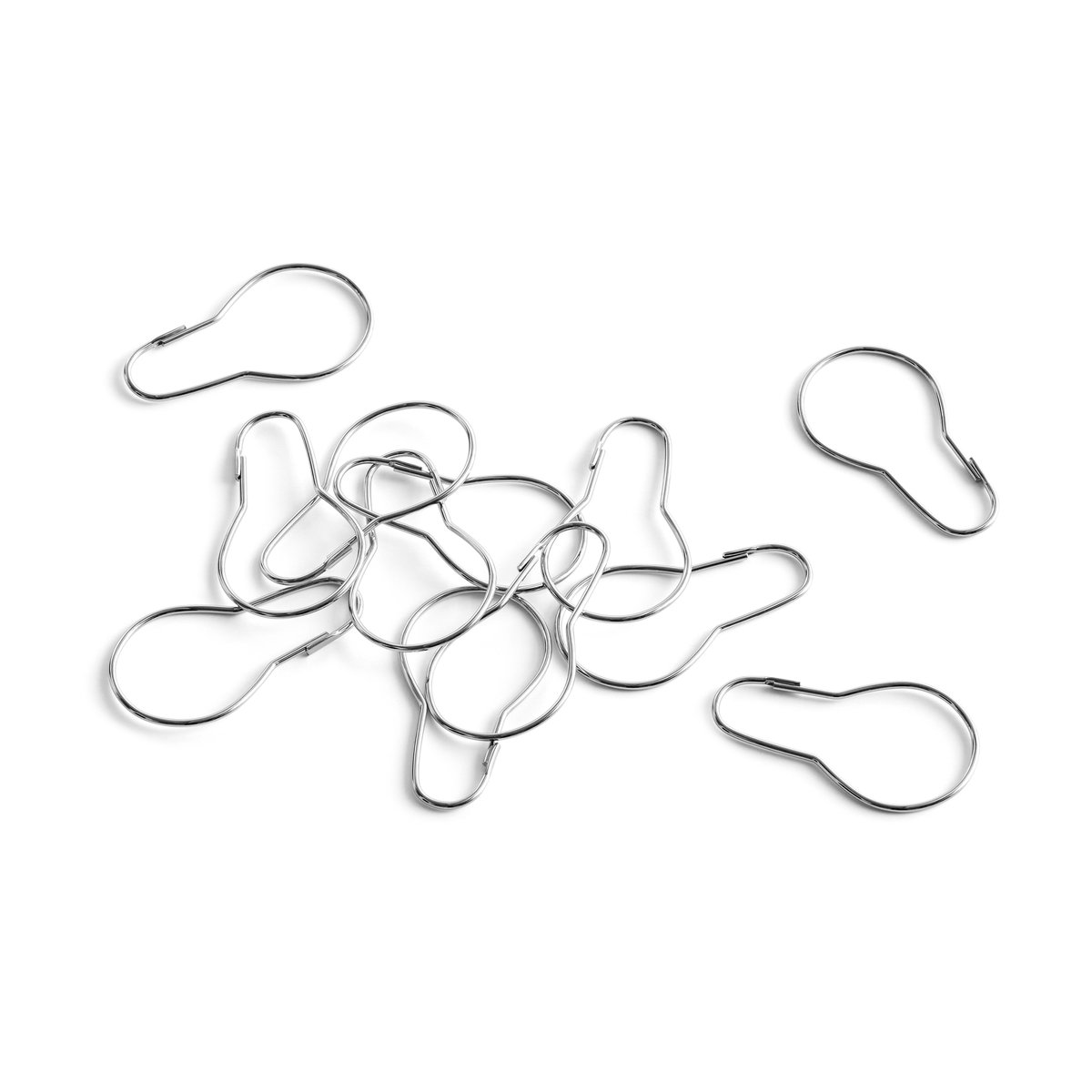 HAY Gardinringar till duschdraperi 12-pack Chrome | Skandinavisk Design | Duschdraperier | Silverfärgad