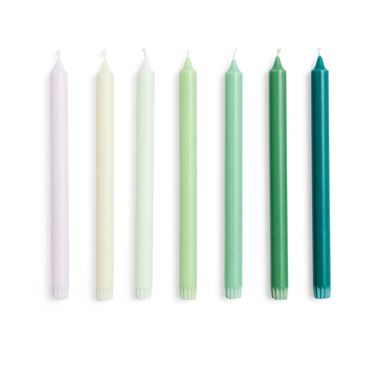 Gradient Candle ljus 7-pack - Greens - HAY