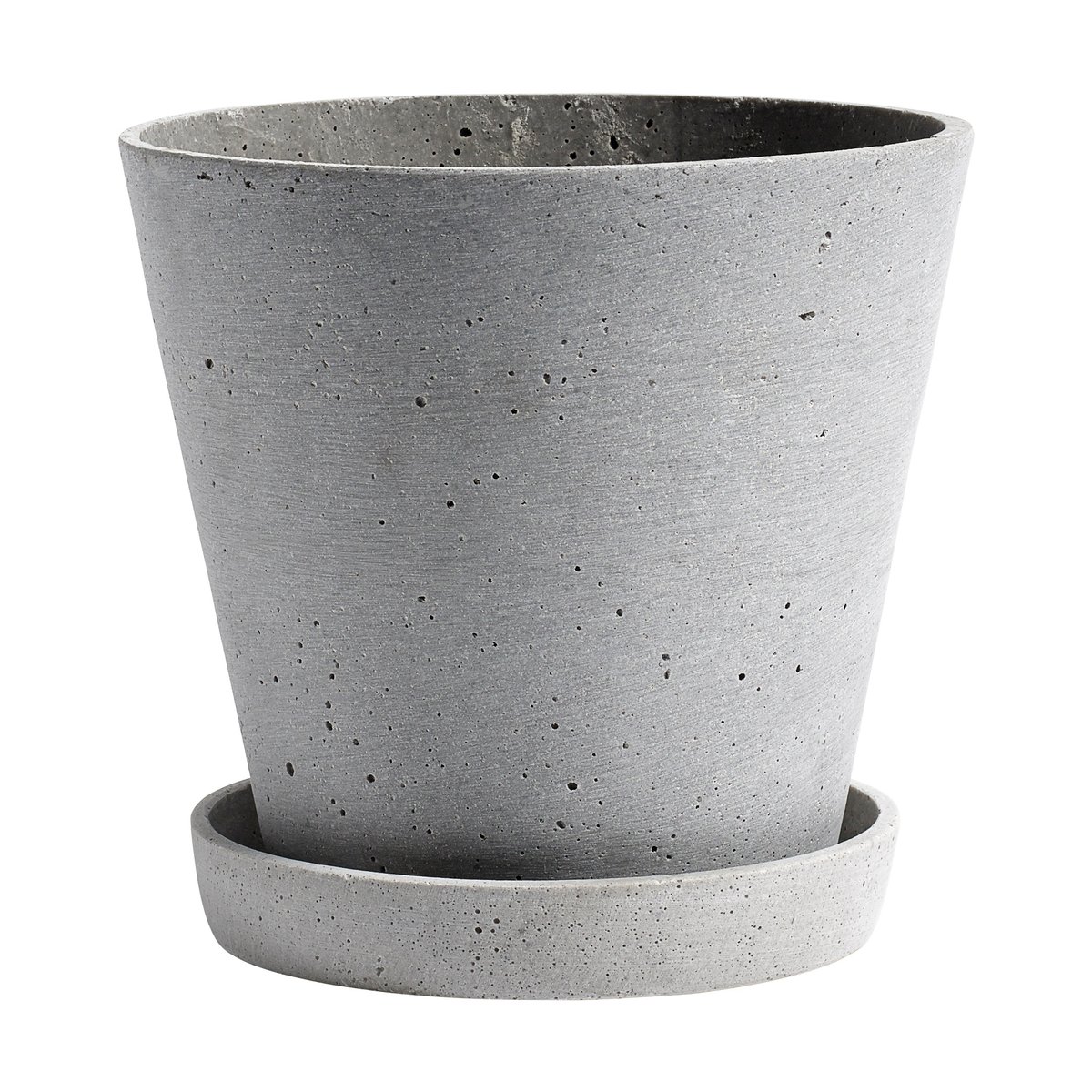 HAY Flowerpot with saucer kruka L Ø17.5 cm Grå | Skandinavisk Design | Krukor | Grå