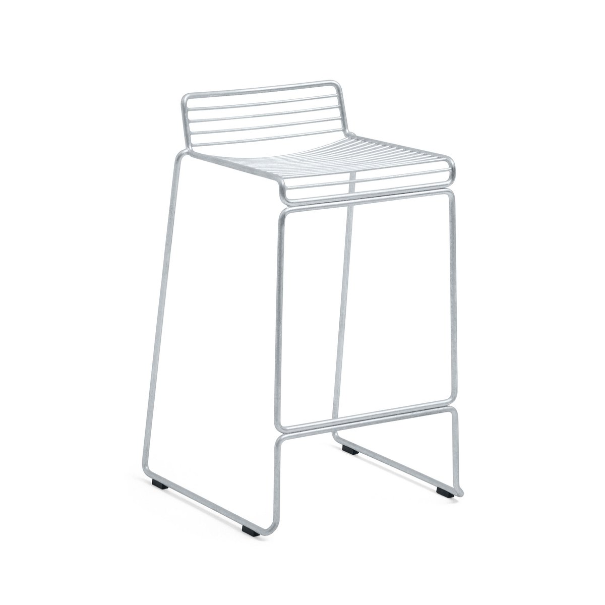 HAY Hee Low barstol 65 cm Galvanized | Skandinavisk Design | Barstolar | Silverfärgad