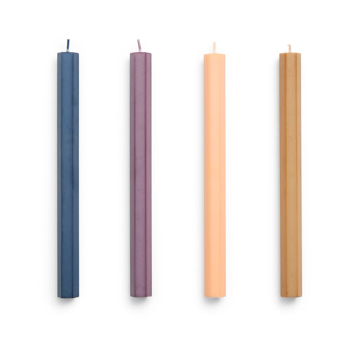 Hexagon Candle ljus mix 4-pack, Dark HAY