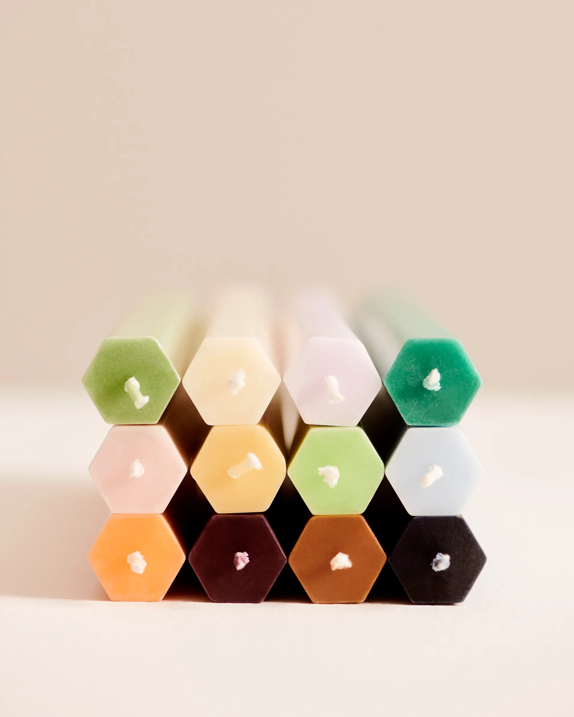 Hexagon Candle ljus mix 4-pack, Pastel HAY