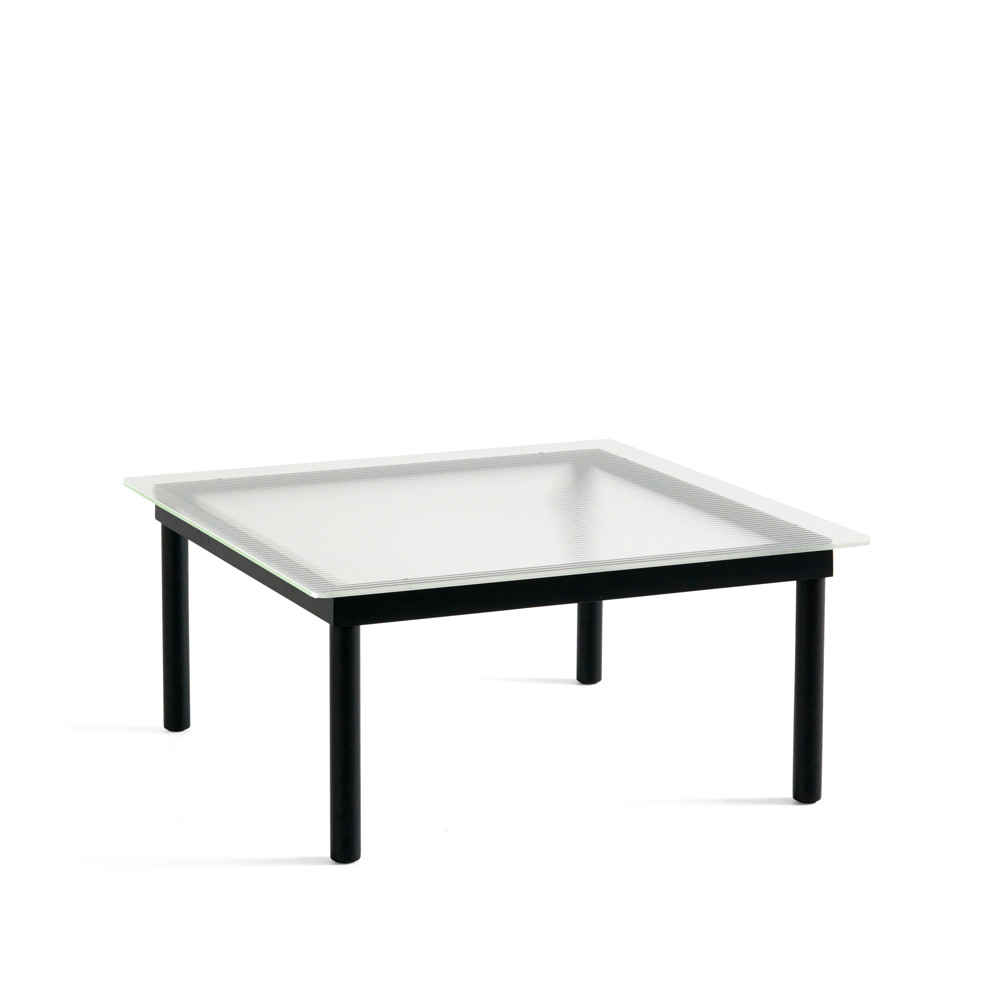 HAY Kofi soffbord Black oak-ribbed glass, 80 cm | Skandinavisk Design | Soffbord | Svart