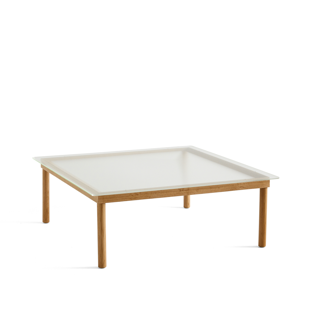 HAY Kofi soffbord Oak-ribbed glass, 100 cm | Skandinavisk Design | Soffbord | Beige