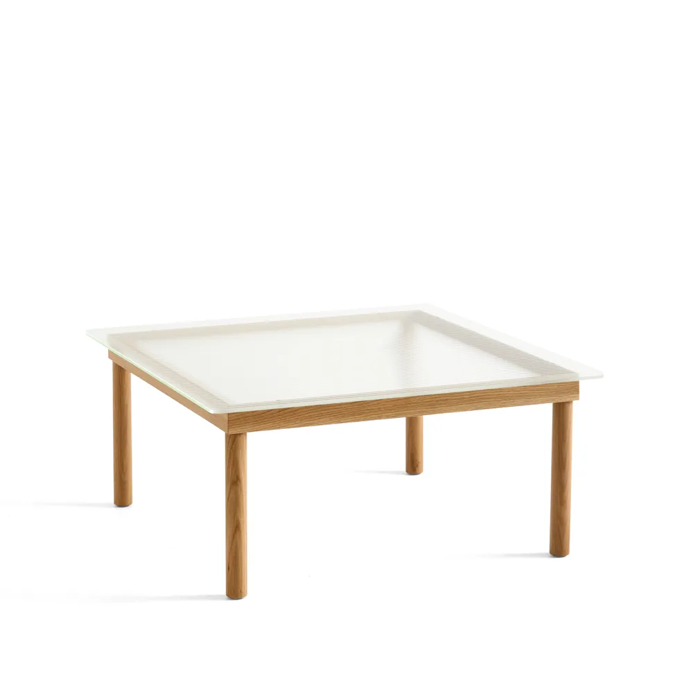 Kofi soffbord, Oak-ribbed glass, 80 cm