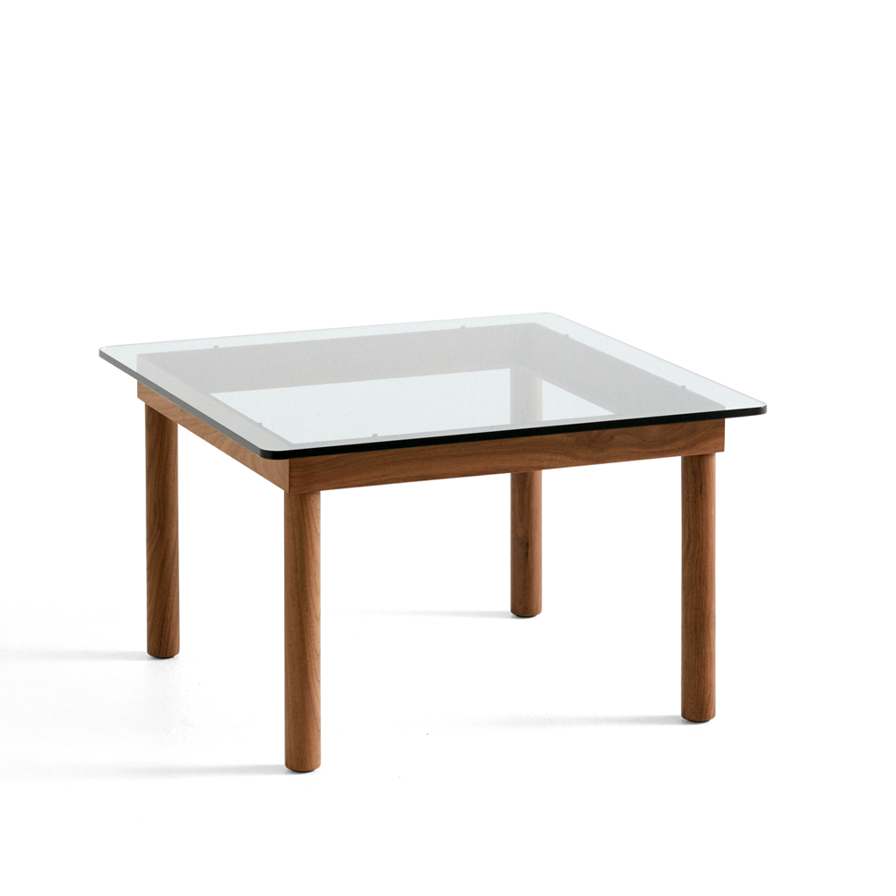 HAY Kofi soffbord Walnut-clear glass, 60 cm | Skandinavisk Design | Soffbord | Brun