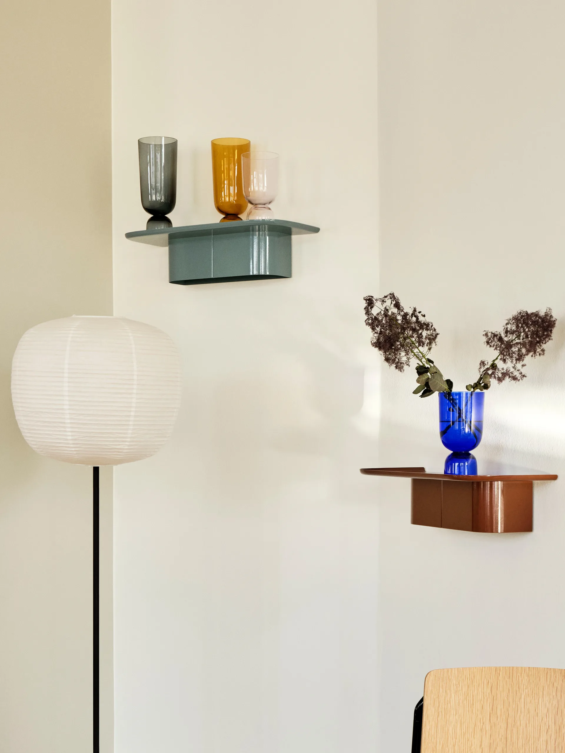 Korpus 4 hook vägghylla M, Cream HAY