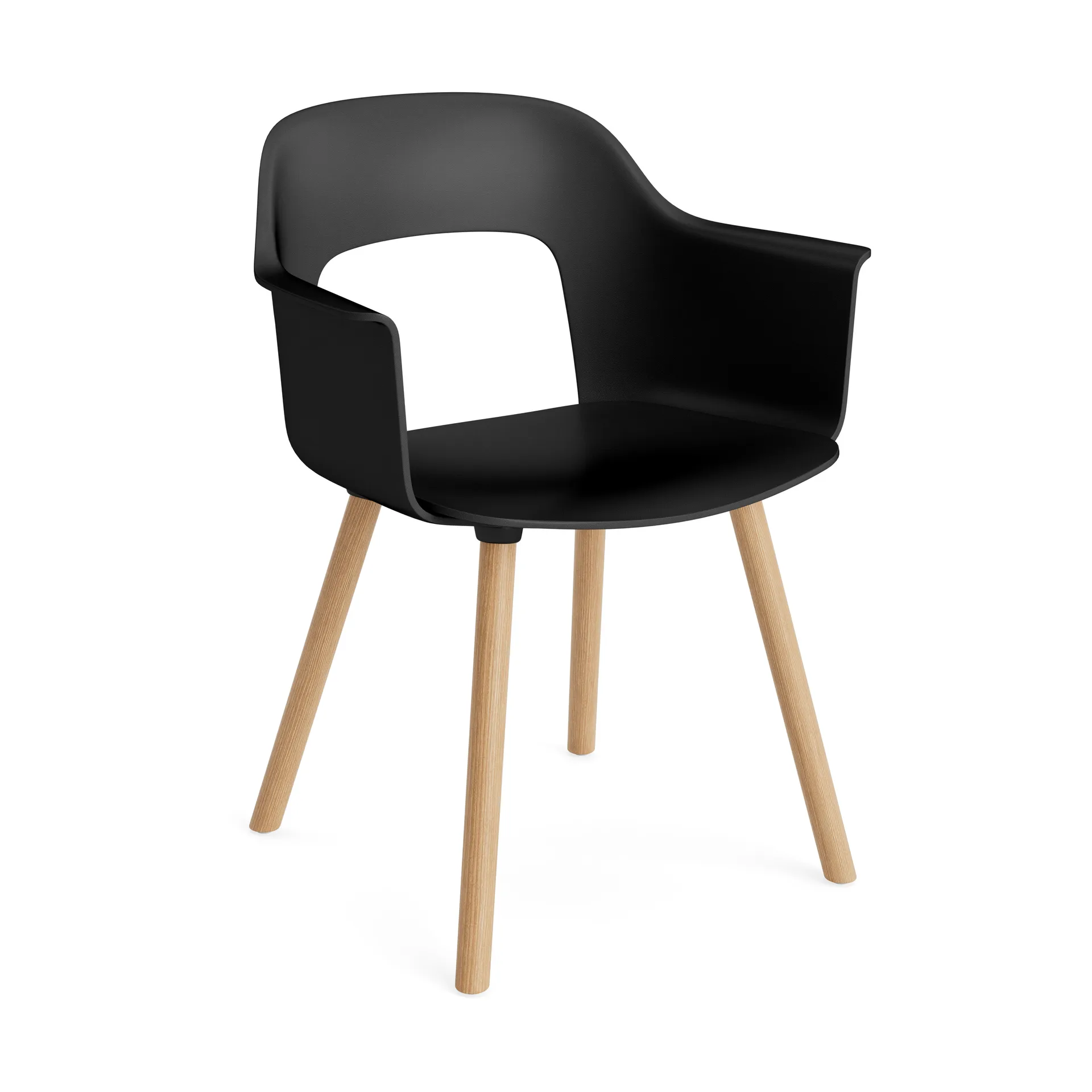 Layout Armchair 221 karmstol, Black-lackerad ek HAY