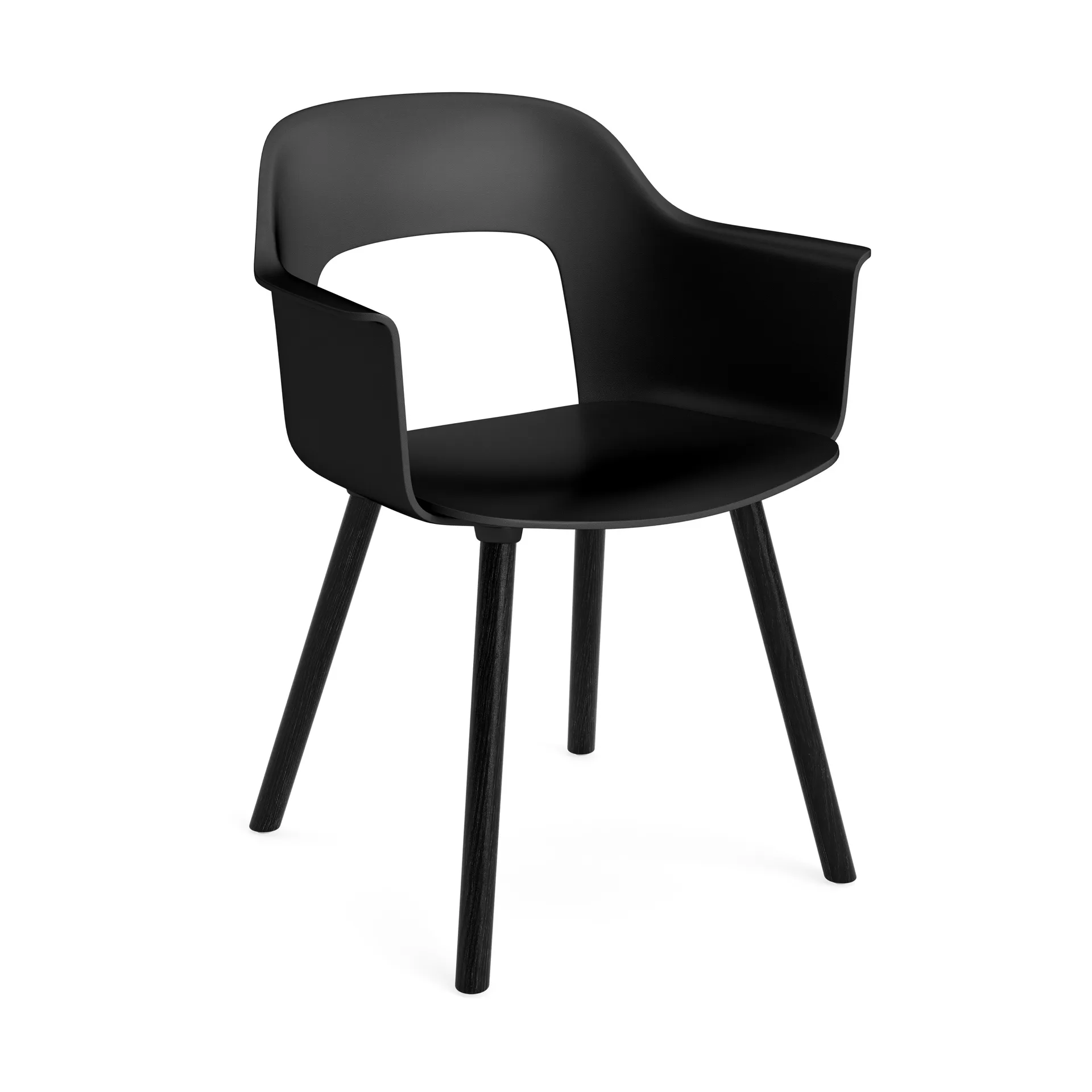 Layout Armchair 221 karmstol, Black-svartlackerad ek HAY
