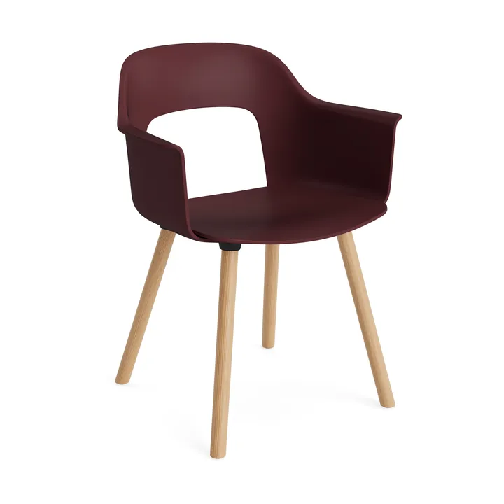 Layout Armchair 221 karmstol - Bordeaux-lackerad ek - HAY