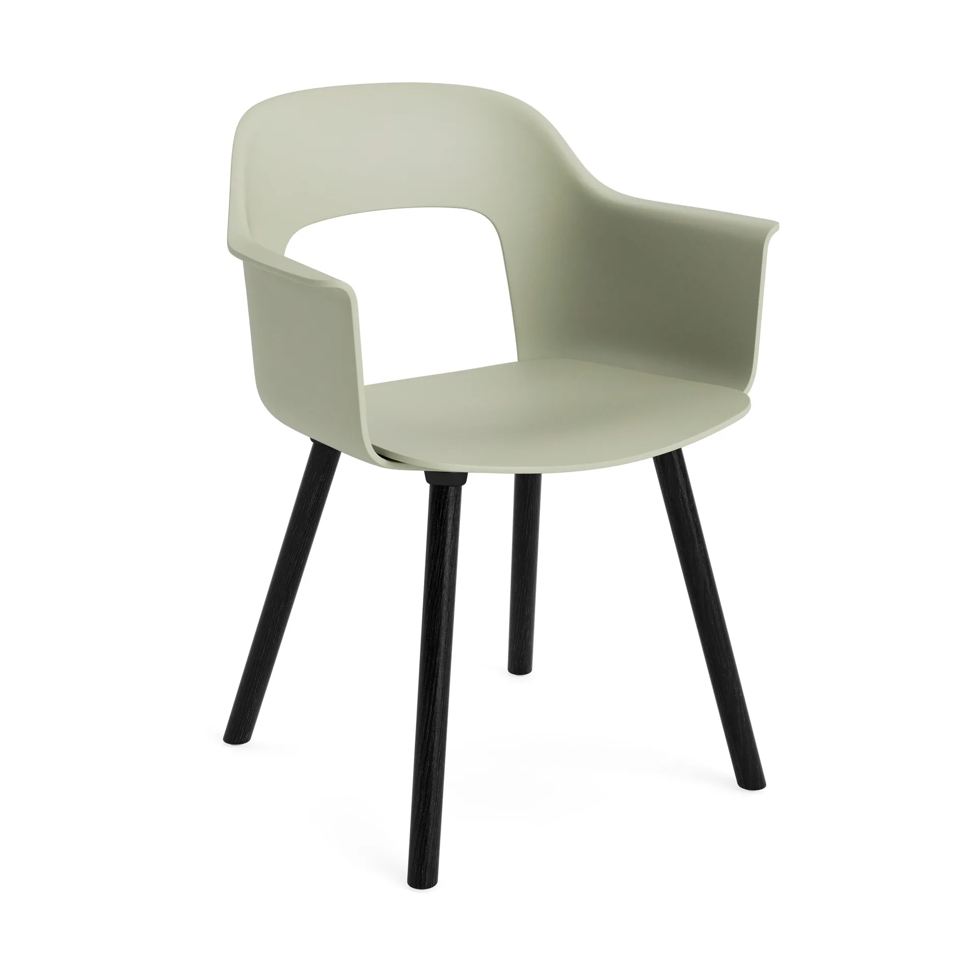 Layout Armchair 221 karmstol, Pastel green-svartlackerad ek HAY