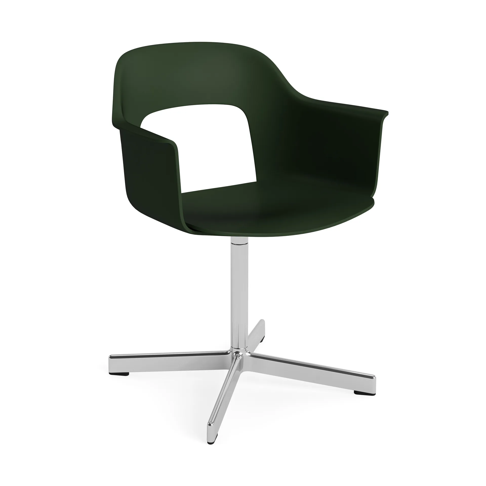 Layout Armchair 231 kontorsstol, Bottle green-polerad aluminium 4 star swivel base HAY