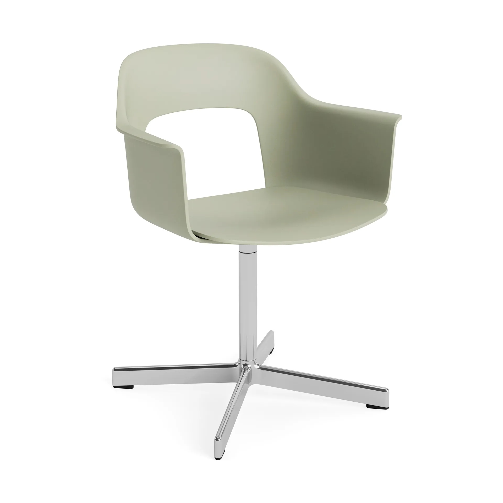 Layout Armchair 231 kontorsstol, Pastel green-polerad aluminium 4 star swivel base HAY