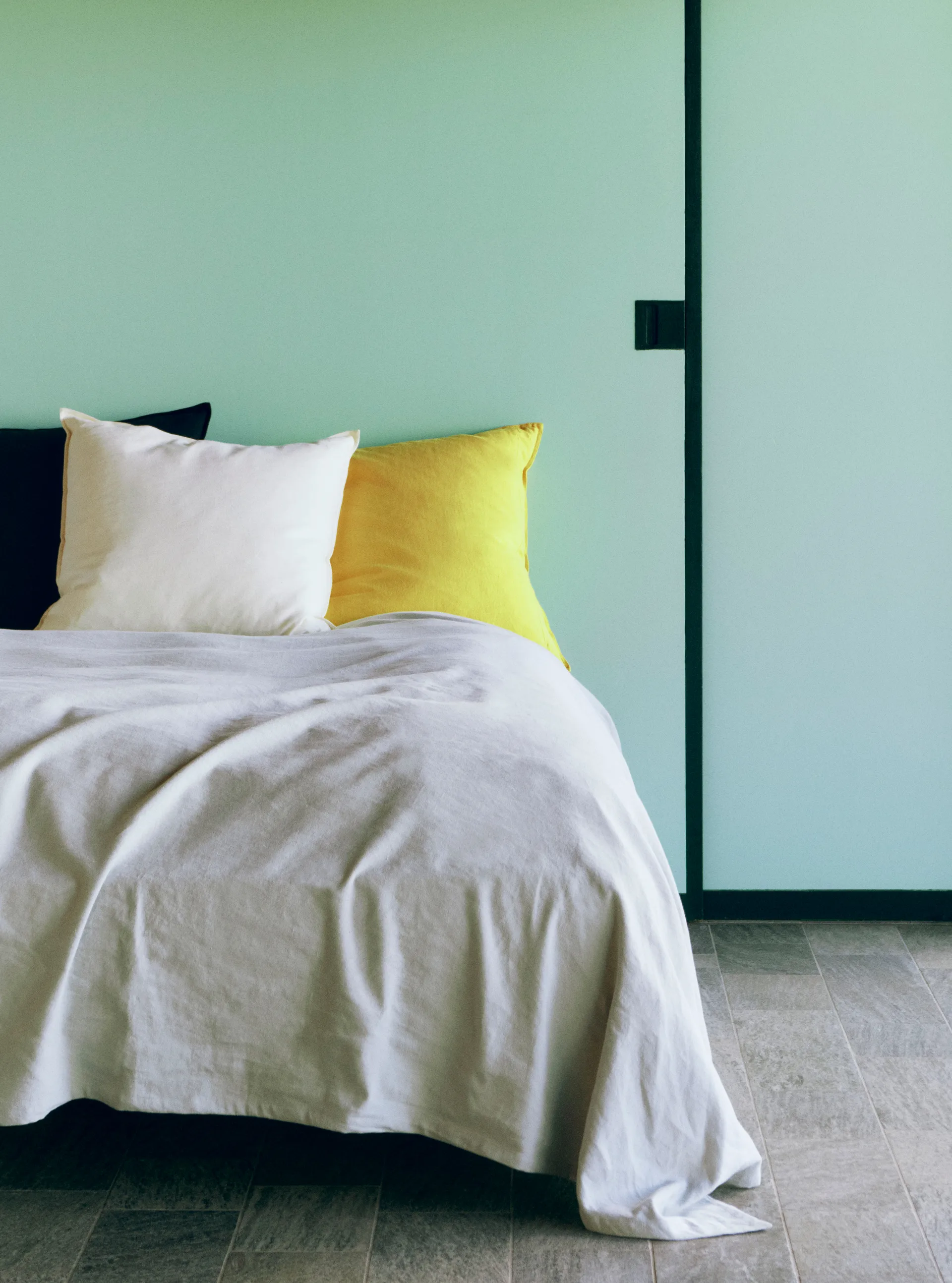 Linen överkast 240x260 cm, Sky grey HAY