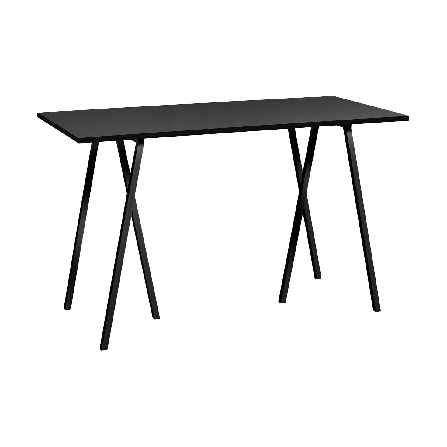 Loop Stand incl. support barbord 77,5x160 cm, Black-black linoleum-black ash HAY
