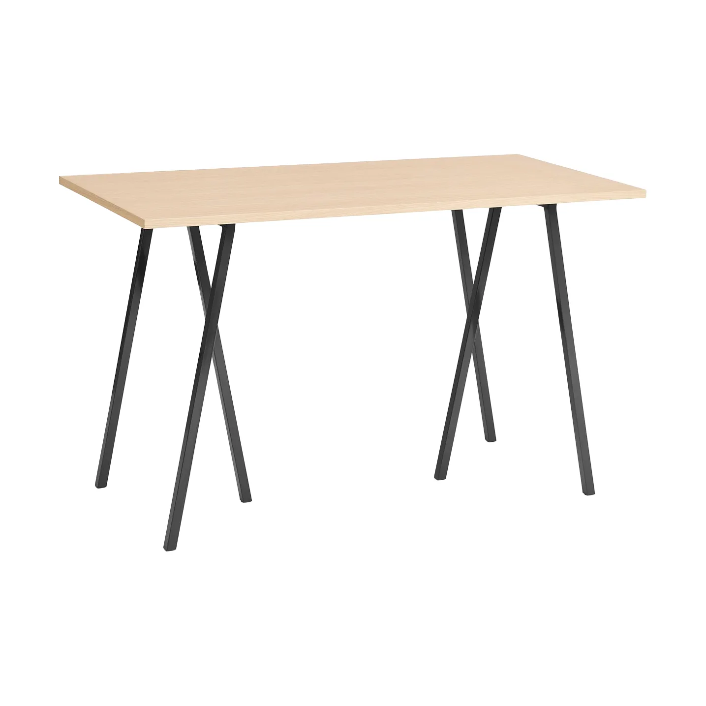 Loop Stand incl. support barbord 77,5x160 cm, Black-clear lacq. oak HAY