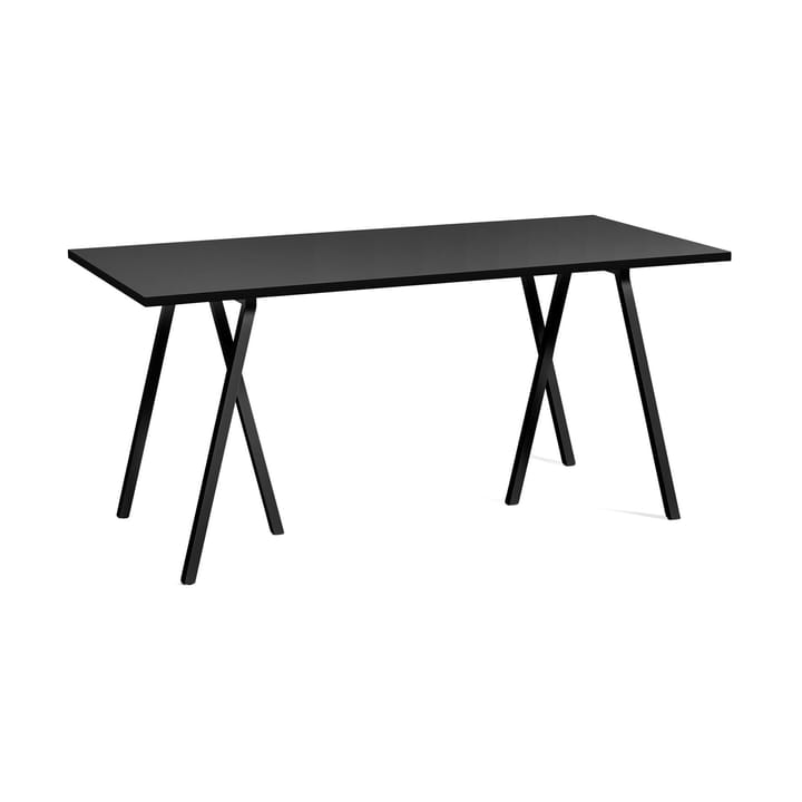 Loop Stand incl. support matbord 77,5x160 cm, Black-black linoleum-black ash HAY