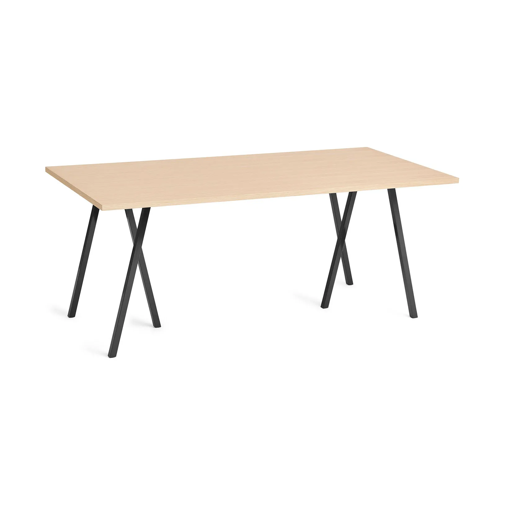 Loop Stand incl. support matbord 87,5x180 cm, Black-clear lacq. oak HAY