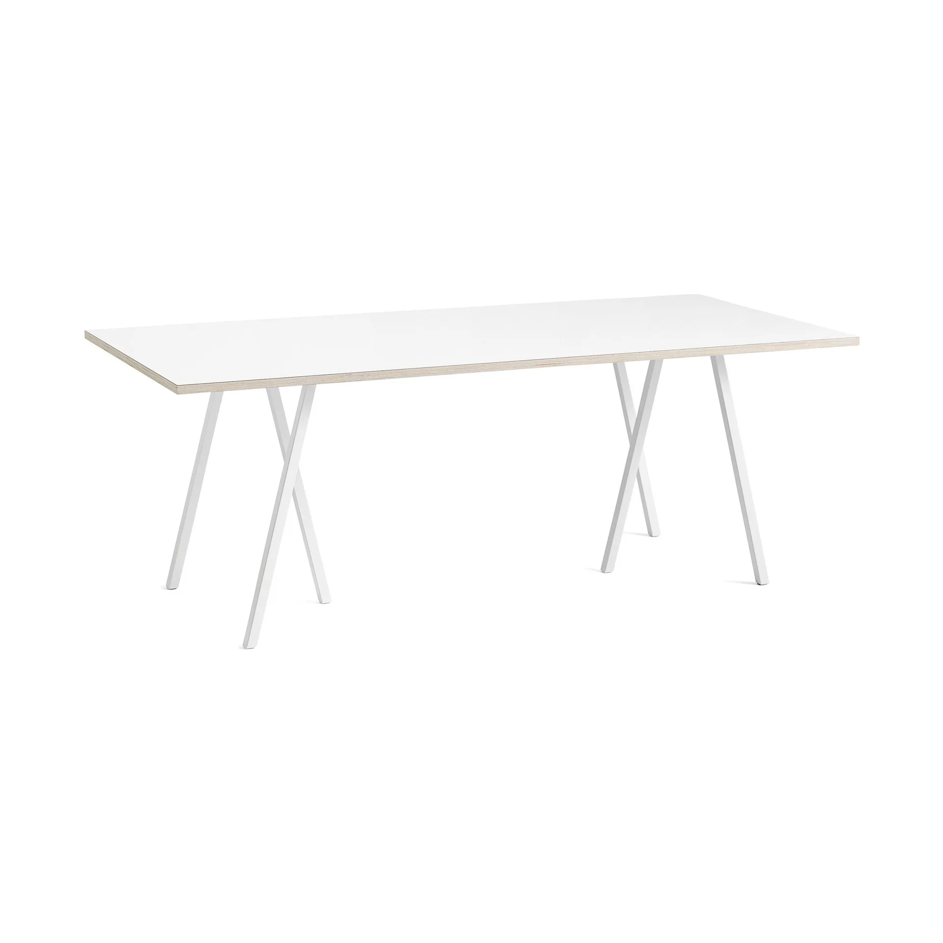 Loop Stand incl. support matbord 92,5x200 cm, White-white laminate-plywood HAY