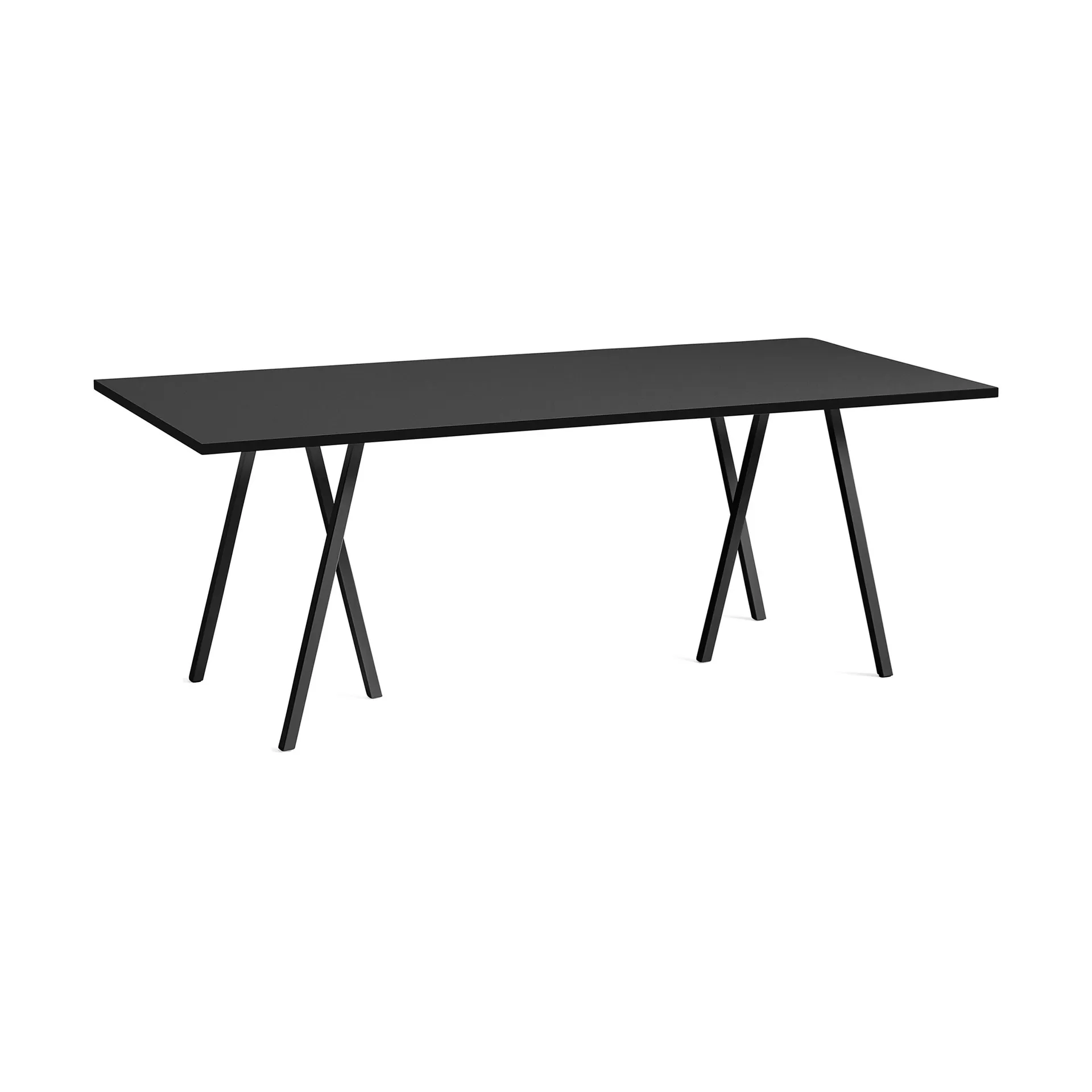 Loop Stand incl. support matbord 92,5x250 cm, Black-black linoleum-black ash HAY