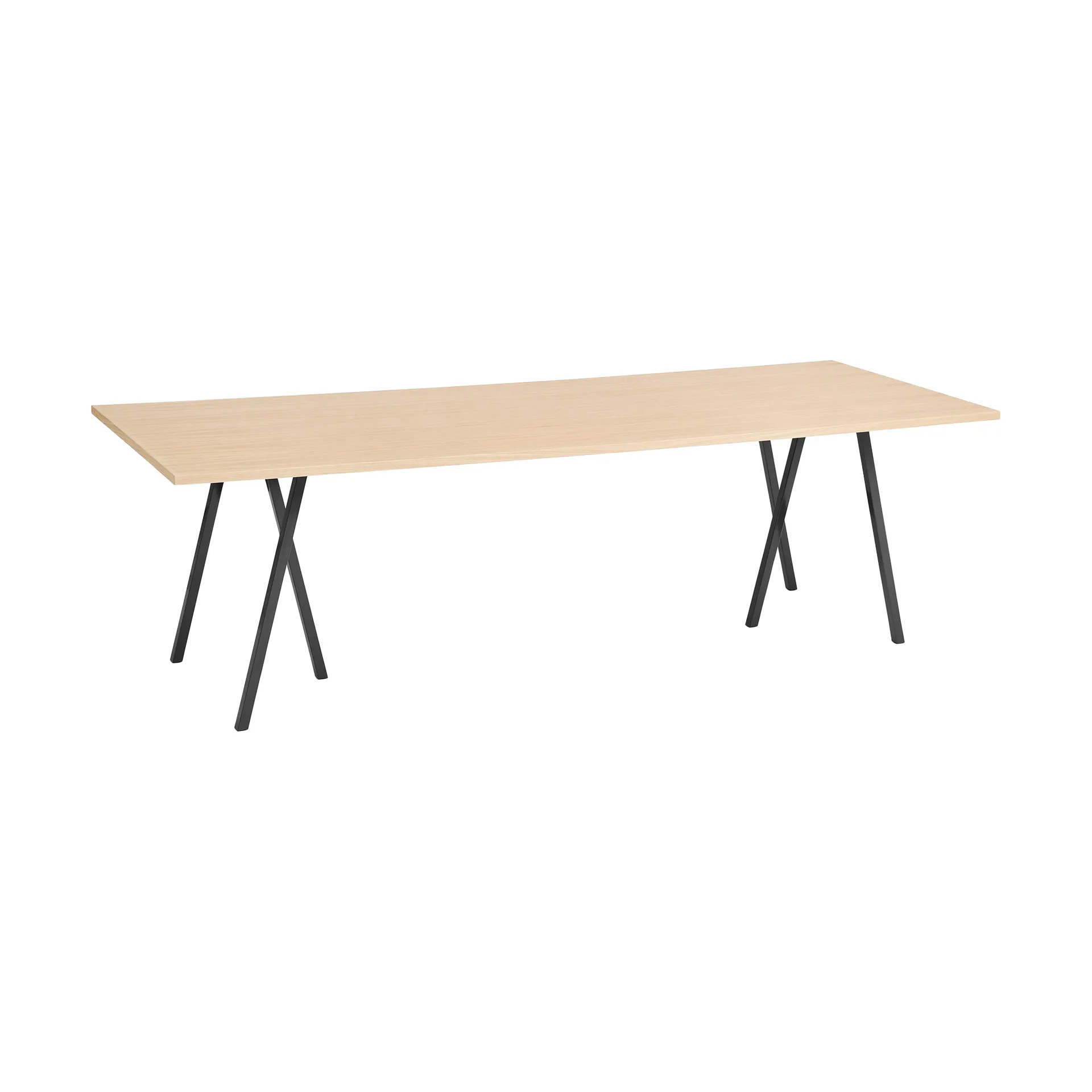 Loop Stand incl. support matbord 92,5x250 cm, Black-clear lacq. oak HAY