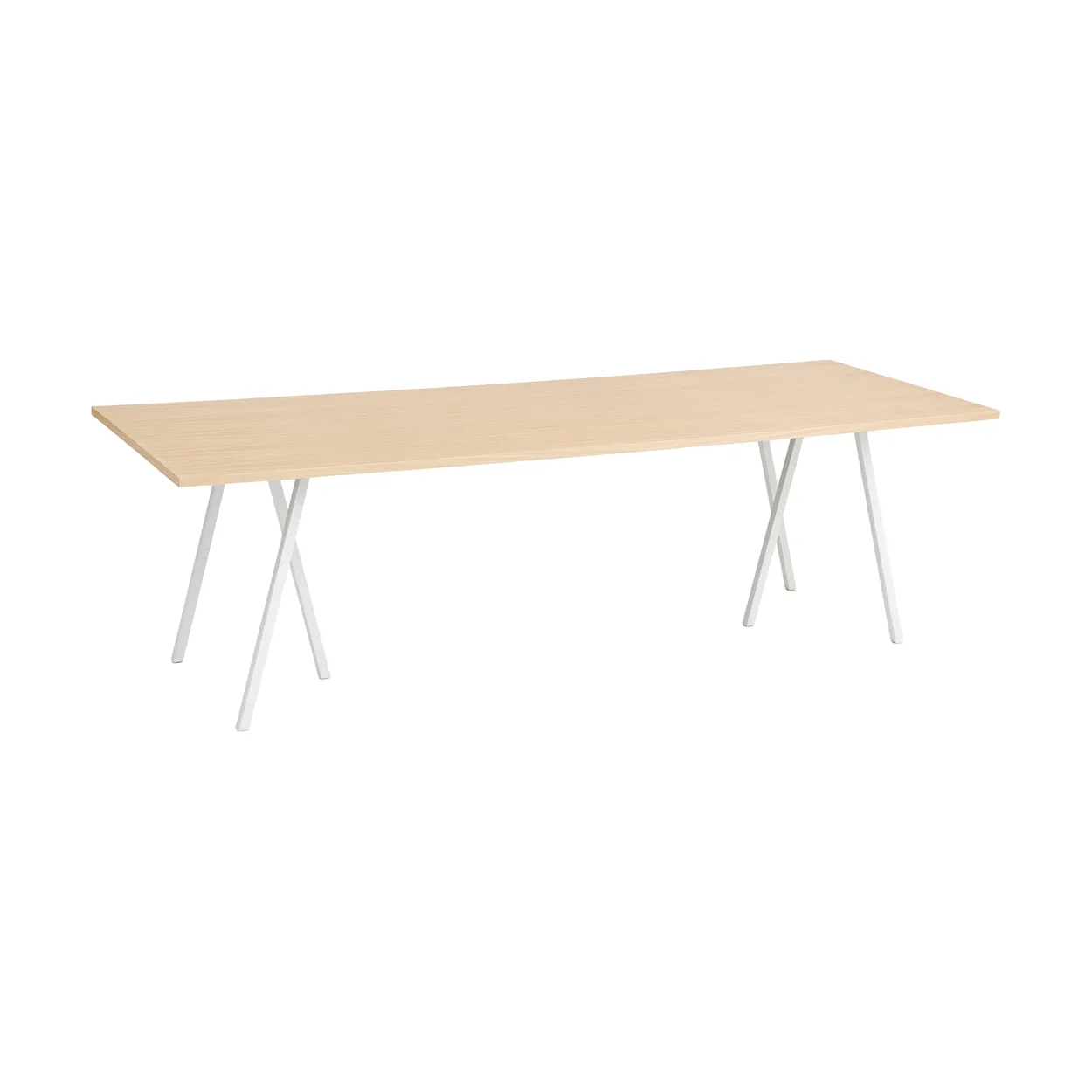 HAY Loop Stand incl. support matbord 92,5x250 cm White-clear lacq. oak