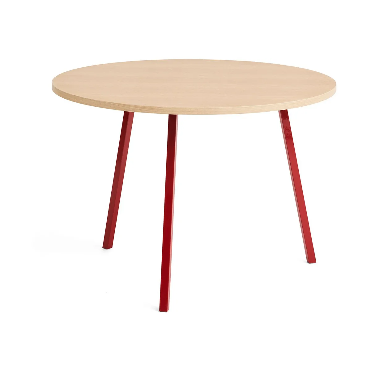 HAY Loop Stand matbord Ø105 cm Maroon red-clear lacq. oak