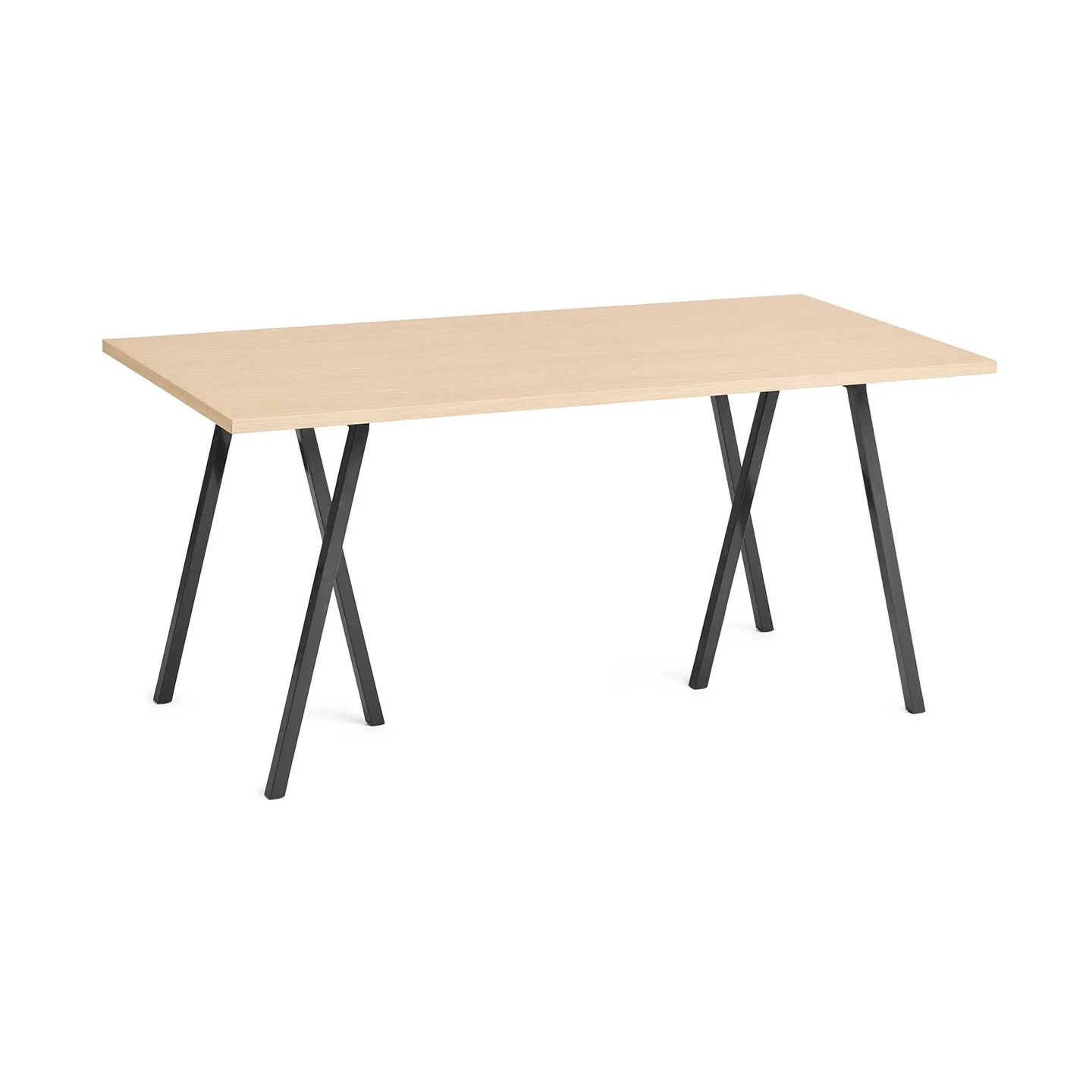 Loop Stand matbord 77,5x160 cm, Black-black linoleum-lacq. oak HAY