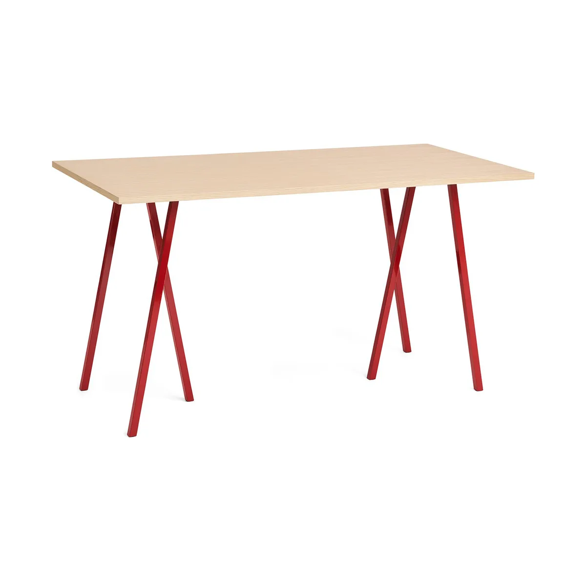 HAY Loop Stand matbord 87,5x180 cm Maroon red-clear lacq. oak