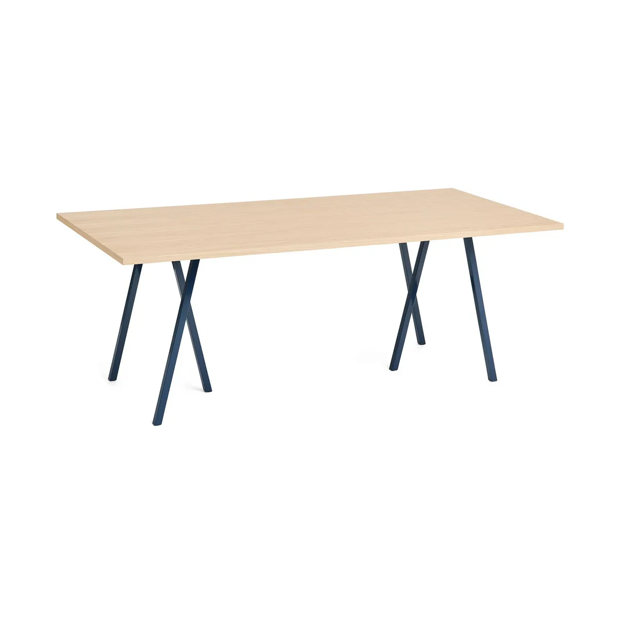 HAY Loop Stand matbord 92,5x200 cm Deep blue-clear lacq. oak