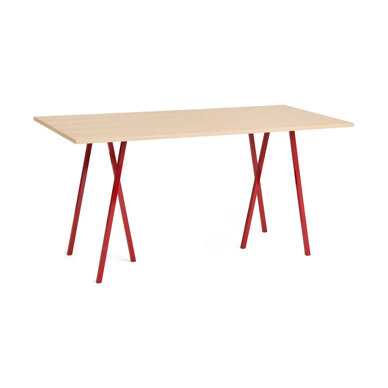 HAY Loop Stand matbord 92,5x200 cm Maroon red-clear lacq. oak