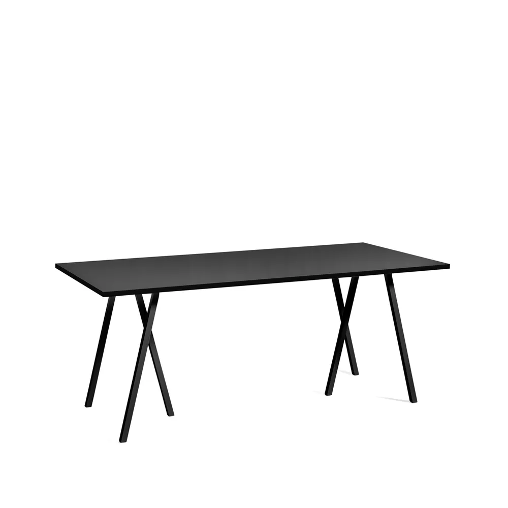 Loop Stand matbord, Black linoleum-black, 180 cm HAY