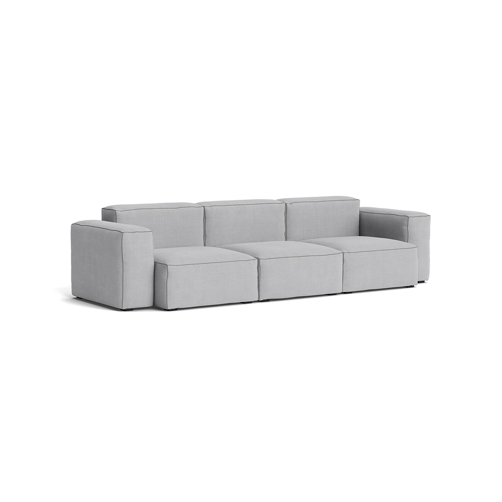 HAY Mags Soft low 3-sits soffa Linara 443 tweed-mörkgrå söm