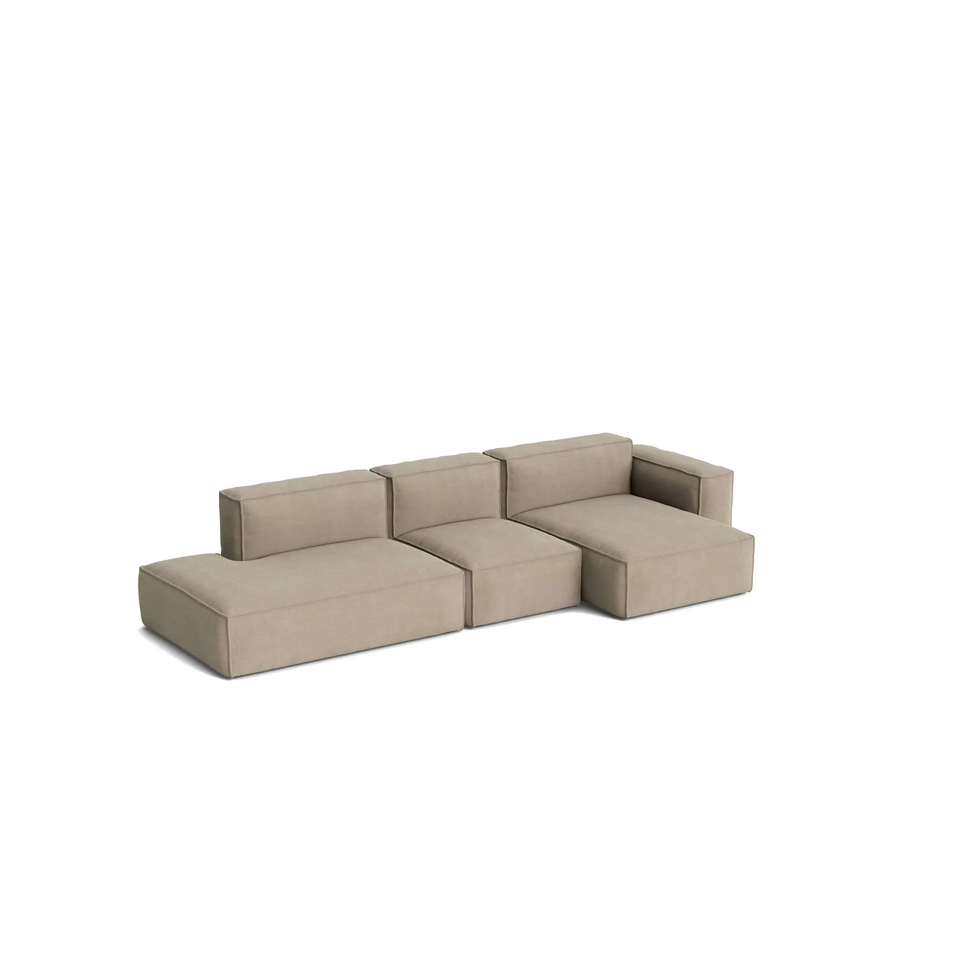 Mags Soft Low Armrest soffa 2,5-sits kombination 3, Linara beige, högerställd, avtagbar klädsel HAY