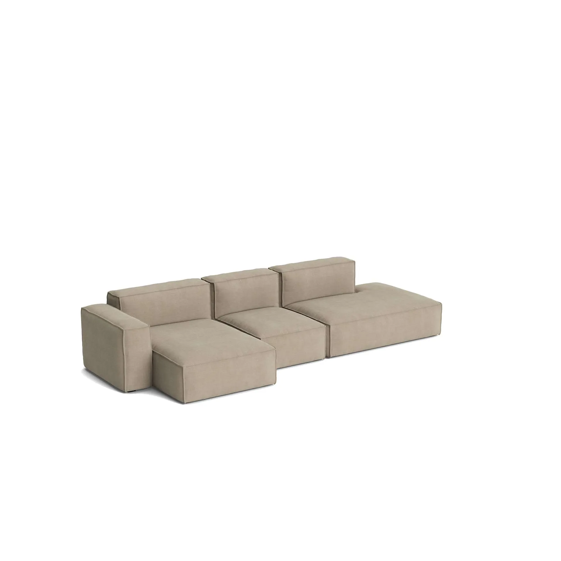 Mags Soft Low Armrest soffa 2,5-sits kombination 3, Linara beige, vänsterställd, avtagbar klädsel HAY