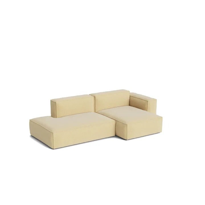 Mags Soft Low Armrest soffa 2,5-sits kombination 3 - Tartaglia Ocre white, högerställd, avtagbar klädsel - HAY